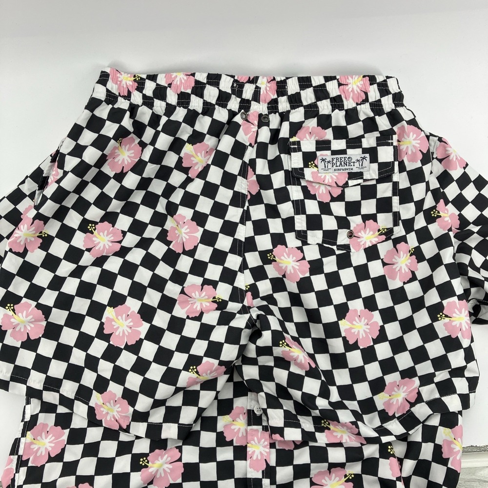 Free Planet Outfit Black Checkers And Flowers Two Piece Size Large Punk Y2K - Picture 3 of 9